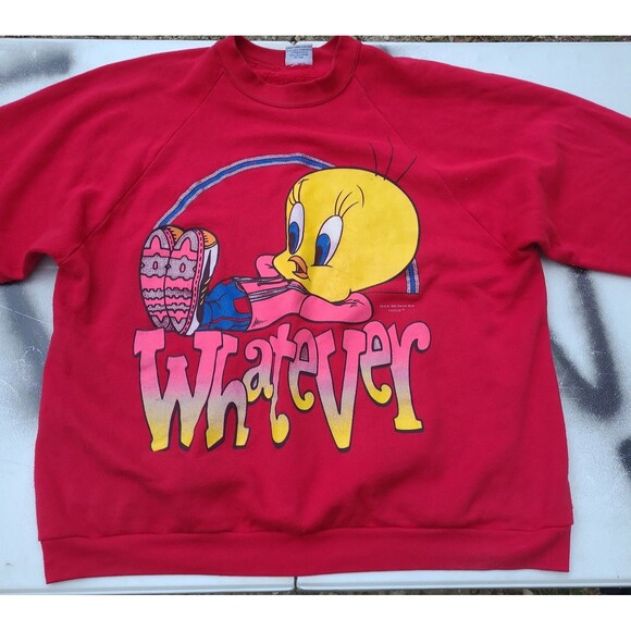 Vintage Tweety Bird Looney Tunes Crewneck Sweatshirt Freeze 1996 - Picture 2 of 11